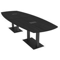 Table de salle de réunion 10 personnes carrée avec bases en métal Table de conférence modulaire de bateau avec module électrique et de données