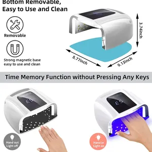 Lámpara de Uñas de 96W No Recargable con Asa, Secador de Esmalte en Gel, Máquina de Manicura con Luz UV para Uñas, Lámpara UV LED Profesional para Uñas - Product Image 3