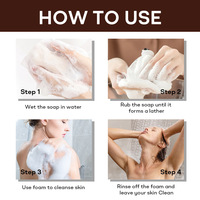 Savon exfoliant artisanal au coco avec nicotinamide, vitamine C et beurre de karité pour éclaircir et exfolier en douceur le visage et le corps, OEM 100g