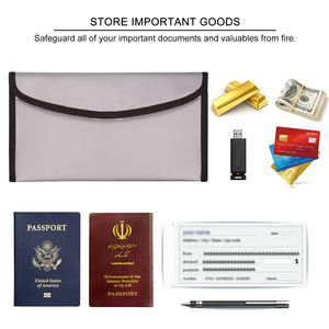 White Fireproof <b>Document</b> <b>Bag</b> Waterproof Envelope Pouch File Holder for Home Office School Use - Product Image 3