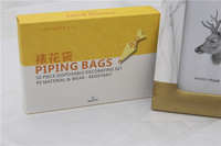 Sac à pâtisserie à la crème d'impression jetable Sac à glaçage pour gâteau Boîte à outils de décoration de gâteau Transparent en stock Sac à douille Goujons à gâteau en plastique