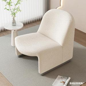 Sillón Puff Moderno para Dormitorio de Hotel de Lujo, Sillón Individual Estilo Crema para Sala de Estar, Naranja, Blanco Hueso, Personalizable - Product Image 4