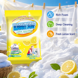 Detergente para Ropa Ecológico de Alta Calidad OEM de 1 kg con Aroma a Limón, Polvo para Lavar, Muestra Gratis Disponible para Detergente en Polvo - Product Image 1