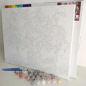 ภาพวาด DIY โดยตัวเลขขายส่งสีโดยตัวเลขปรับแต่งภาพวาดผ้าใบพร้อมกรอบสีที่กําหนดเองโดยตัวเลขสําหรับผู้ใหญ่