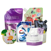 Emballage de liquide personnalisé PET support poche à bec shampoing gel douche détergent à lessive nécessités quotidiennes autres produits gelée de lait"