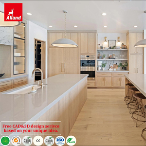 Allandgroup Base in Frassino Naturale, Mobile Cucina Sottile su Misura in Legno Massello con Cassetti e Top in Quarzo, <span class=keywords><strong>2</strong></span> Isole - Product Image 1
