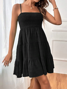 Camisole d'été pour femmes gilet mini robe sans manches robe courte A-line fluide - Product Image 2