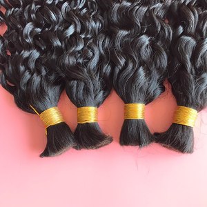 Chồn con người Mông Cổ tóc xoăn sóng số lượng lớn 100% Con người tóc Trinh Nữ đầy đủ lớp biểu bì phù hợp 100% con người - Product Image 1