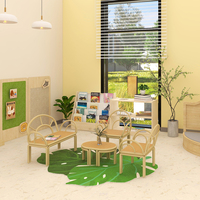 Ensemble de deux chaises doubles en rotin pour enfants, canapé deux places en osier fait main, mobilier naturel pour chambre d'enfant