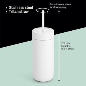 Taza de Café/Té Portátil de Diseño Minimalista, Libre de BPA, con Tapa y Pajita para Uso en el Hogar y la Oficina - Product Image 3