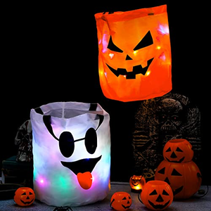 Sac fourre-tout réutilisable lumineux LED en forme de citrouille pour Halloween, idéal pour les bonbons et les friandises des enfants, parfait pour les fêtes - Product Image 5