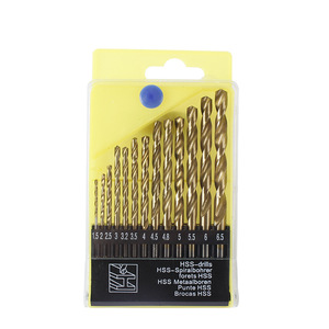 Yüksek hızlı çelik 13 adet <span class=keywords><strong>HSS</strong></span> büküm matkap ucu seti 1.5-6.5mm titanyum kaplı yuvarlak Shank için Metal ahşap plastik sondaj ağaç İşleme - Product Image 5