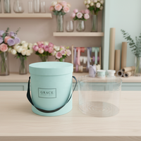 Personalisierte Wasserdichte Runde Starre Blumen-Ballon-Geschenkpapierhüteboxen mit Benutzerdefiniertem Logo & Farbe für Rosen-Bouquet-Verpackung
