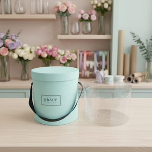 Boîtes à Chapeau Rondes Personnalisées en Papier pour Cadeau de Bouquet de Roses - Product Image 1