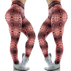 Leggings de yoga pour femmes, longueur intégrale, taille haute, ceinture texturée, violet bleu, sublimation, pantalon extensible quadridirectionnel, vêtements de sport - Product Image 1