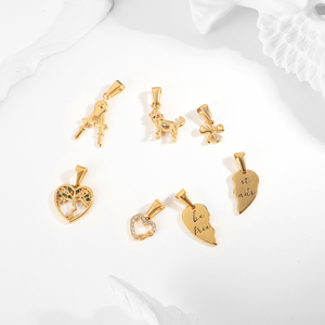 Bán Buôn Mini Phụ Nữ Thép Không Gỉ Quyến Rũ 18K Mạ Vàng Đồ Trang Sức Làm xỉn Tình Yêu Trái Tim Người Bạn Tốt Nhất Mặt Dây Chuyền Cho Phụ Kiện Tự Làm - Product Image 2