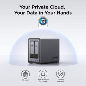 UGREEN NASync DXP2800 2-Bay Desktop NAS Intel N100 CPU Quad-core 8GB DDR5 RAM antarmuka USB 2X <span class=keywords><strong>M</strong></span>.2 Slot NVMe 4K untuk (Diskless) - Product Image 6