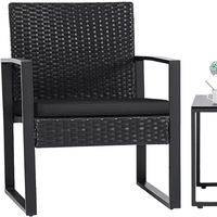 Ensemble de rotin de patio extérieur
