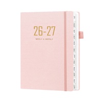 Agenda personnalisable de luxe 2027 A5 avec sangle, carnet de notes en tissu haut de gamme pour l'exportation
