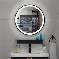 Miroir intelligent rond de 32 pouces avec lumière LED Miroir étanche de salle de bain TV à écran tactile Android de 15.6 pouces avec interrupteur à capteur