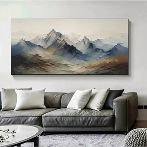 Original 3D Mountain Landscape Oil Painting Abstract Mountain Canvas Art <b>Large</b> Impasto Textured Wall Art Living Room Decor - Product Image 2