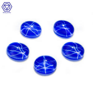 Rareté gros synthétique Cabochon <span class=keywords><strong>pierre</strong></span> précieuse ovale plat <span class=keywords><strong>Botton</strong></span> pour la fabrication de bijoux étoile rouge bleu saphir <span class=keywords><strong>pierre</strong></span> - Product Image 2