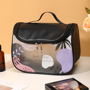 Bolsa de cosméticos de viaje de gran capacidad, estuche de almacenamiento de maquillaje de estilo coreano para viaje con cierre de cremallera - Product Image 1