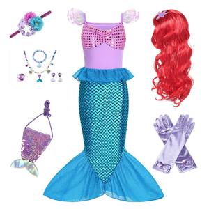 Disfraz <span class=keywords><strong>de</strong></span> <span class=keywords><strong>princesa</strong></span> sirena para niños, vestido <span class=keywords><strong>de</strong></span> Cosplay Ariel para fiesta - Product Image 1