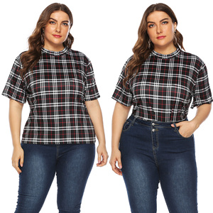 Camicetta scozzese <span class=keywords><strong>a</strong></span> collo alto da donna, - Product Image 1