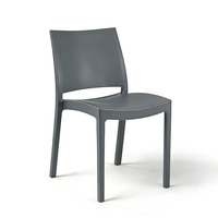 Chaise de salle à manger en plastique minimaliste empilable pour intérieur et extérieur, chaise d'appoint en plastique noir mat pour projets de bistrot et d'hôtel (vente en gros)