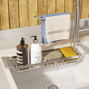 Bathroom Metal Rust-proof Storage Basket Hand Sanitizer Shelf Above the Bath Tub