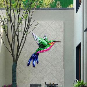 Colibrì parete in metallo arte scultura verde uccello Design per la porta o soggiorno decorazione - Product Image 5