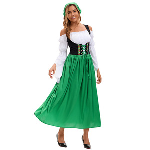 Vestido Dirndl de Oktoberfest Yi Xiaoyi para Mujer Adulta, Falda Larga, Disfraz para Fiesta, Rojo, Verde, Azul - Product Image 2