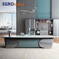 Solution de bureau clé en main EGROspace, mobilier de direction haut de gamme, bureau de direction en placage de bois