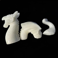 Cristal de Yooperlite naturel sculpté à la main, corps de dragon en 3 parties, imprimé UV, décoration d'intérieur, effet UV Flash