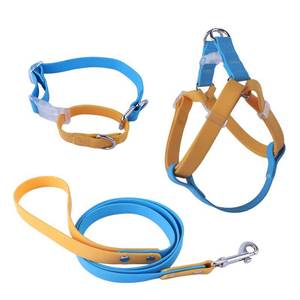 Kingtale kustom aksesoris anjing pemasok hewan peliharaan Macarons tahan air plastik PVC karet dapat dicuci tali leher anjing Harness - Product Image 1