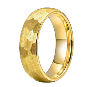 Anillo De Acero Anneaux en acier inoxydable courbés 6/8mm concave et convexe brillant martelé et frappé pour hommes et femmes - Product Image 1