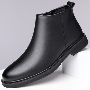 Botas Martin para Hombre, Botines con Punta Redonda, Cierre de Cremallera, Suela de Goma, para Todas las Temporadas, Estilo Chelsea - Product Image 1