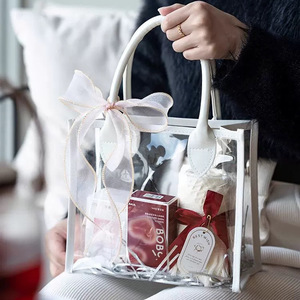 Bridesmaid <b>Gift</b> Maid of Honor Proposal <b>Bag</b> Personalized Clear Bridesmaid Tote <b>Bag</b> PVC Women <b>Large</b> Transparent White <b>Gift</b> <b>Bag</b> - Product Image 1