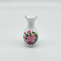 Jarrón de Cerámica Pintado a Mano en Miniatura 1:12 para Casa de Muñecas, Micro Arreglo Floral, Decoración, Jardín de Hadas, Regalo Artesanal