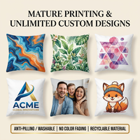 Housses de coussin carrées personnalisées avec logo et image, imprimées recto-verso, 100% polyester, lavables, résistantes à la décoloration, pour hôpital et usage domestique