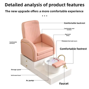 Sillón de Pedicura Eléctrico de Lujo Moderno, Silla de Baño de Pies Rosa, Silla de Spa para Pies, Venta al por Mayor para Salón de Uñas y SPA - Product Image 3
