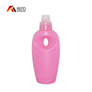 Factory Supply Wholesale Unique Shape 700ml Pink HDPE Lanudry Empty Plastic Liquid Detergent Bottle With Screw Cap