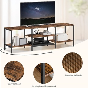 Mobile <span class=keywords><strong>TV</strong></span> Moderno per Soggiorno con Prese Elettriche fino <span class=keywords><strong>a</strong></span> 75 Pollici, Consolle in Legno con Ripiani Aperti e Armadietto - Product Image 1