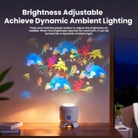 Lámpara Proyector LED Giratoria Dinámica TSINYE, Recargable por USB, Control Táctil, Regulable, con Diseños de Copo de Nieve/Navidad/Océano, para el Hogar