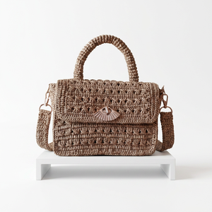 Sac à bandoulière vintage bohème en raphia tressé à la main, avec fermeture magnétique et deux anses, idéal pour l'été, la plage et les voyages - Product Image 5