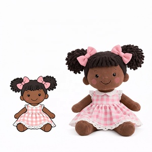 Jouets personnalisés, poupée en peluche douce, jouet en peluche africain personnalisé, poupée en pyjama, poupée câline <span class=keywords><strong>pour</strong></span> le coucher, compagnon de nuit <span class=keywords><strong>pour</strong></span> enfants, peluche personnalisée - Product Image 2