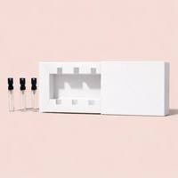 Mini flacon de parfum biodégradable écologique imprimé sur mesure, échantillon de 2 ml, impression quadricolore, découpe, marquage à chaud, boîte en papier