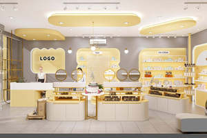 Luxury Cosmetics Store Interior Design Turnkey Beauty Retail Fixtures Custom <b>Display</b> <b>Cabinet</b> Makeup Shop Furniture Manufacturer - Product Image 3