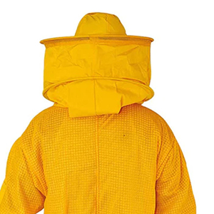 Nouvelle arrivée Combinaison d'apiculture jaune avec capuche, écran facial en maille, polyester, unisexe, combinaison intégrale avec fermeture éclair et poches avant - Product Image 6